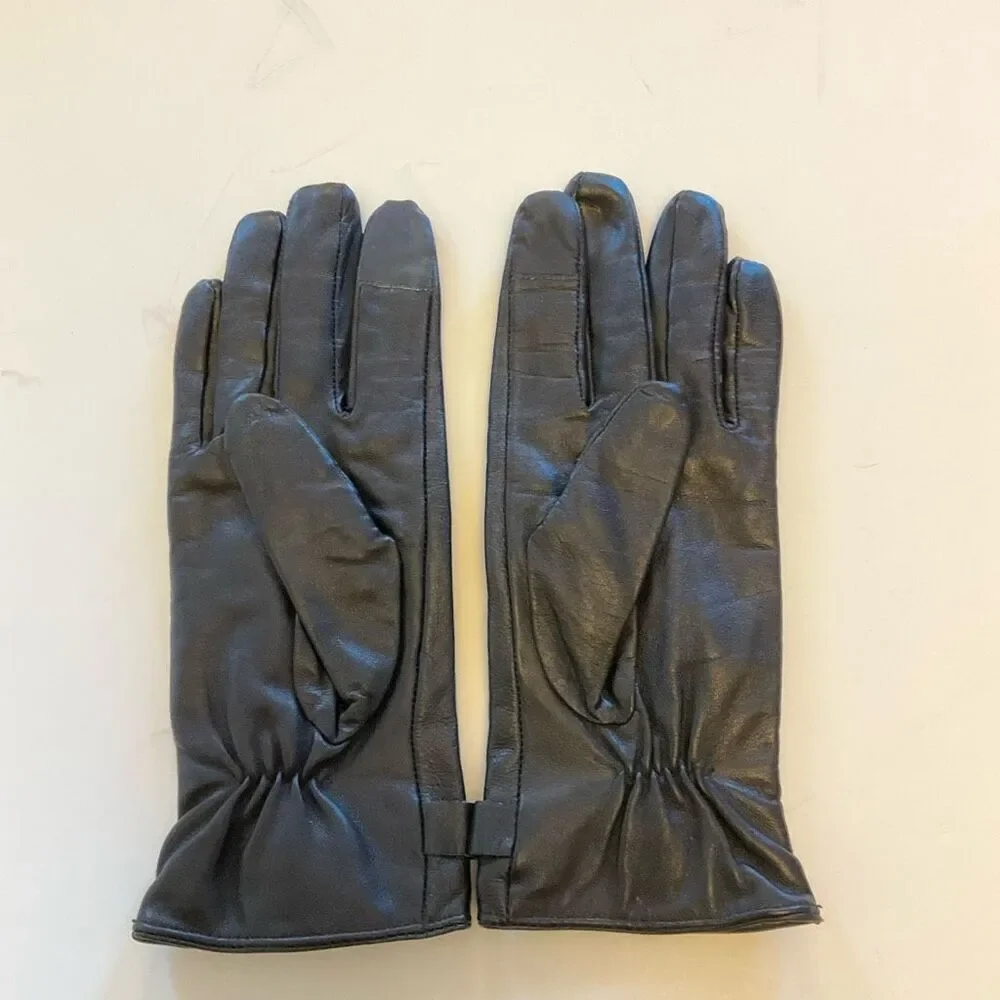 Leather Black Michael Kors Gloves. S. Logo on buckle. Punk goth richmom